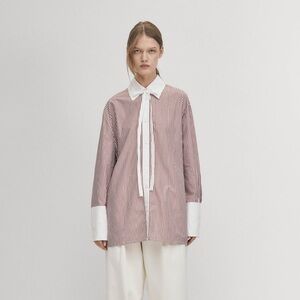 Alohas Striped Button-Up Shirt with White Collar